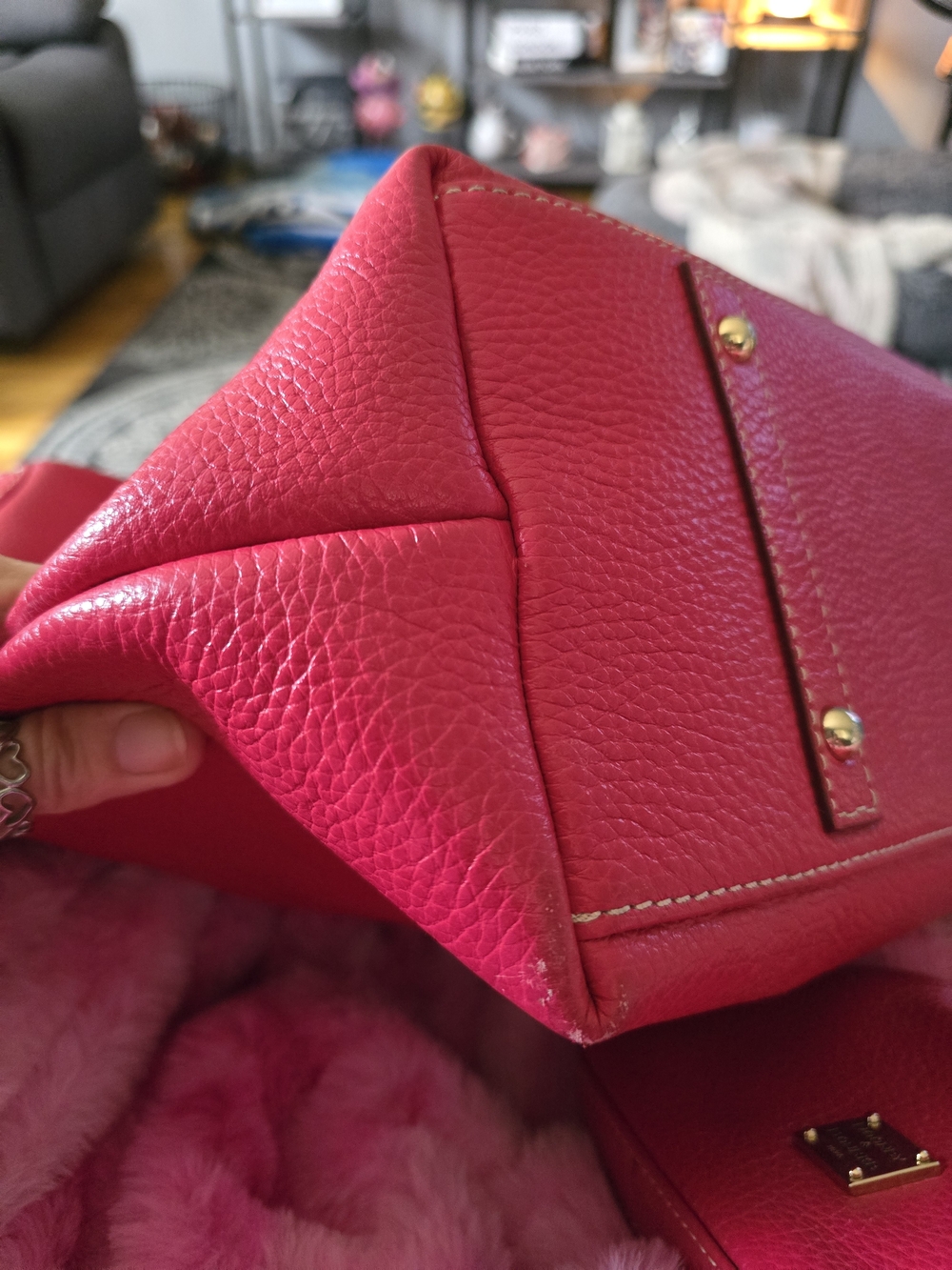 Dooney & Bourke Pink Leather Hobo Bag - Picture 3 of 6